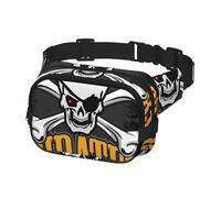 Sac banane à bandoulière pour homme et femme - Sac banane tendance pour randonnée, course à pied, voyage, tête de mort avec chapeau de pirate