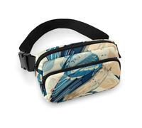 Sac banane à bandoulière pour homme et femme, un bel oiseau, sac banane de sport, grand sac banane avec sangle réglable, sac banane tendance pour entraînement, course à pied, voyage, blanc, 20 x 13