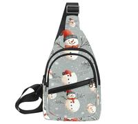 Sac banane à bandoulière pour l'extérieur, la randonnée, les voyages, bonhomme de neige Merry Christmas, Multicolore 19., 11.8x7x1.5in/30x18x4cm