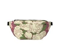 Sac banane à bandoulière rose d'amour blanc. Grande capacité, imperméable et résistant à la poussière, fermeture éclair sécurisée, convient pour les voyages et les activités de plein air, noir, taille