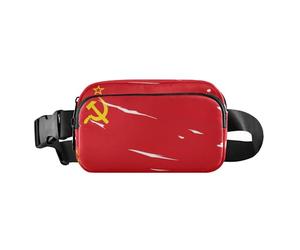 Sac banane à bandoulière tendance avec drapeau de l'Union soviétique des Républiques socialistes soviétiques pour femmes, hommes, adolescents, mini sac banane à fermeture éclair avec sangle réglable