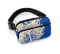 Sac banane à bandoulière The White Tree pour homme et femme - Grand sac banane de sport avec sangle réglable - Sac banane tendance pour l'entraînement, la course à pied, les voyages, blanc, 20 x 13