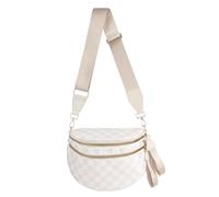 Sac banane à carreaux noirs et blancs pour femme, sac banane spacieux à carreaux, Beige à carreaux, 12.8x5.6x8.8 inches, Décontracté