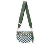 Sac banane à carreaux pour femme, sac à main spacieux, sac banane surdimensionné, Vert haricot., Large, Sac de taille tendance