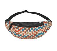Sac banane à carreaux pour voyage, course à pied, mains libres | Polyester résistant. Sangle réglable. Poche pour téléphone. Idéal pour les voyages.