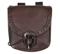 Sac banane à coudre de couleur unie avec boucle en corne de vache rétro 2022, marron, Taille unique, Sacs à dos Sling