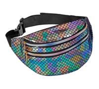 W WIDMANN MILANO Party Fashion - Sac banane écailles, holographique, sac ventral, années 80, sirène, accessoire carnaval