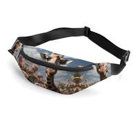 Sac banane à fermeture éclair pour homme et femme - Sac banane élégant avec sangle réglable - Beau sac de poitrine de voyage en forme de girafe pour la course à pied, la randonnée, l'entraînement, le