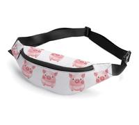 Sac banane à fermeture éclair pour homme et femme - Sac banane élégant avec sangle réglable - Joli cochon de voyage - Pour la course à pied, la randonnée, l'entraînement, le cyclisme - Motif cochon