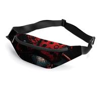 Sac banane à fermeture éclair pour homme et femme - Sac banane élégant avec sangle réglable - Motif coccinelle de dessin animé - Pour course à pied, randonnée, entraînement, cyclisme, 36 x