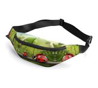 Sac banane à fermeture éclair pour homme et femme - Sac banane élégant avec sangle réglable - Motif coccinelle amusante - Pour la course à pied, la randonnée, l'entraînement, le cyclisme