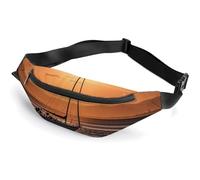 Sac banane à fermeture éclair pour homme et femme - Sac banane élégant avec sangle réglable - Motif coucher de soleil - Motif paysage marin, voilier flottant - Pour course à pied, randonnée
