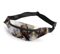 Sac banane à fermeture éclair pour homme et femme - Sac banane élégant avec sangle réglable - Motif Hawk assis dans l'arbre - Sacs de poitrine pour la course à pied, la randonnée, l'entraînement, le