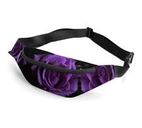 Sac banane à fermeture éclair pour homme et femme - Sac banane élégant avec sangle réglable - Pour course à pied, randonnée, entraînement, cyclisme - Rose violette - 36,6 x 15,9 cm