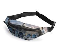 Sac banane à fermeture éclair pour homme et femme - Sac banane élégant avec sangle réglable - Pour la course à pied, la randonnée, l'entraînement, le cyclisme, le cockpit d'avion - 36,7 x