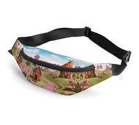 Sac banane à fermeture éclair pour homme et femme - Sac banane élégant avec sangle réglable - Sacs de poitrine pour course à pied, randonnée, entraînement, cyclisme, Candy Land, 36 x 15 cm