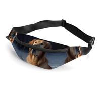 Sac banane à fermeture éclair pour homme et femme - Sac banane élégant avec sangle réglable - Sacs de poitrine de voyage pour course à pied, randonnée, entraînement, cyclisme, Golden Retriever, 36,6 ×