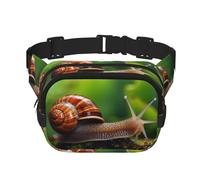 Sac banane à fleurs rouges et blanches pour homme et femme - Sac banane réglable pour entraînement, course à pied, voyage, sac banane décontracté, Escargot animal sauvage, Taille unique