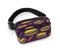 Sac banane à imprimé hamburger jambon pour femme, sac banane tendance