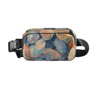 Sac banane à la mode avec sangle réglable pour homme et femme Motif feuilles mortes et papillons, Peinture à l'huile Texture Feuille Morte Papillon, Taille unique