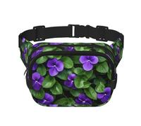 Sac banane à la mode imprimé fleur violette, sac messager unisexe, sac banane de voyage à la mode