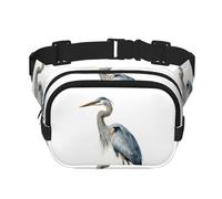 Sac banane à long bec héron - Petit sac banane tendance - Sac banane léger pour femme et homme - Pour la course à pied, l'entraînement, la randonnée, les voyages