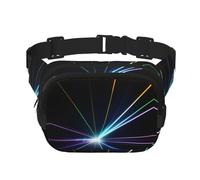 Sac banane à lumière laser pour homme et femme, sac banane tendance pour entraînement, course, voyage, randonnée, Noir , Taille unique