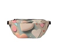 Sac banane à motif d'amour. Grande capacité, imperméable et résistant à la poussière, fermeture éclair sécurisée, adapté pour les voyages et les activités de plein air.