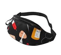Sac banane à motif de médecine de dessin animé pour l'extérieur, la marche, la course à pied, la randonnée, le camping, Motif de médecine de dessin animé, Taille unique