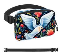 Sac banane à motif de pigeon blanc coloré pour homme et femme, sac banane pour voyage, marche, course, randonnée, cyclisme, Multicolore 01., 1.5x9.0x5.9in/4x23x15cm