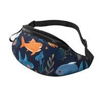 Sac banane à motif éléphant pour homme et femme, sac à bandoulière réglable, adapté pour les voyages, la randonnée, la course à pied, dauphin, Taille unique