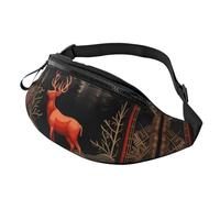 Sac banane à motif éléphant pour homme et femme, sac à bandoulière réglable, adapté pour les voyages, la randonnée, la course à pied, Cerf ours Buffalo Check, Taille unique
