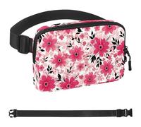 Sac banane à motif floral rose nuit pour homme et femme, sac banane pour voyage, marche, course à pied, randonnée, cyclisme, Multicolore 06, 1.5x9.0x5.9in/4x23x15cm