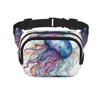 Sac banane à motif méduses aquarelle, sac banane réglable, grand sac banane de voyage, sac banane unisexe