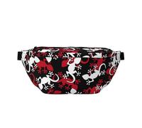 Sac banane à motif salamandre rouge et blanc pour homme et femme - Pour l'extérieur, le sport, la randonnée, les voyages, multicolore, Taille unique, Sac à dos de