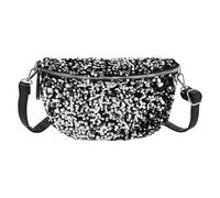 Sac banane à paillettes scintillantes pour femme avec sangle réglable - Sac banane multifonction, Paillettes argentées, Taille unique