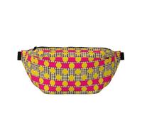 Sac banane à rayures à carreaux pour la course à pied, support de téléphone pour salle de sport, sac banane étanche avec sangle réglable
