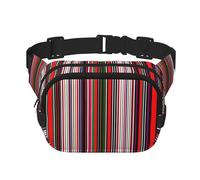 Sac banane à rayures colorées avec impression verticale pour homme et femme avec sangle réglable pour voyage, randonnée, cyclisme