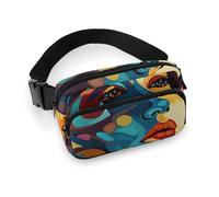 Sac banane abstrait coloré pour femme et homme - Sac banane réglable pour voyage, sport, randonnée, style, 20 x 13 cm, Style :, 20x13cm