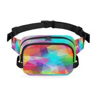 Sac banane abstrait coloré triangles pour femmes, hommes, filles, garçons, enfants, sac banane pour course à pied, sport, randonnée, couleur, XL, Organiseur de sac