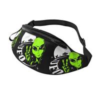 Sac banane Alien UFO pour homme et femme, sac banane décontracté, sport, course à pied, sangle réglable, Noir , Taille unique, Sacs banane