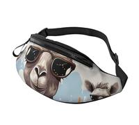 Sac banane amusant en forme de girafe avec lunettes de soleil colorées pour homme et femme - Sac banane réglable pour partout