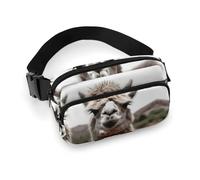 Sac banane amusant imprimé lama alpaga pour entraînement, voyage, course décontractée, course à pied, randonnée, cyclisme, alpaga lama, 20 x 13 cm, Lama drôle d'alpaga, 7.9 X 5.1 in