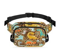 Sac banane amusant multifonction pour voyage, sport, course à pied, sac banane motif dinosaure léopard pour femmes, hommes, filles, garçons, couleur, XL, Organiseur de sac