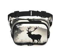 Sac banane arc-en-ciel avec note de musique mélodie pour homme et femme, sac banane réglable pour entraînement, course à pied, voyage, sac banane décontracté, Silhouette de cerf sauvage, Taille unique