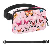 Sac banane Art Butterfly pour homme et femme, sac banane pour voyage, marche, course, randonnée, cyclisme, Multicolore 02, 1.5x9.0x5.9in/4x23x15cm