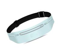 Sac banane athlétique haute capacité réglable avec sangle de taille pour smartphone, carte, argent liquide, ceinture de sport élastique confortable, bleu ciel, Taille unique