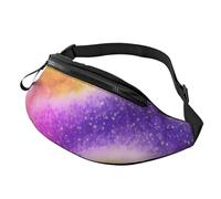 Sac banane avec bandoulière réglable pour homme et femme - Motif imprimé lumière étoilée colorée - Pour voyage, randonnée, course à pied, Motifs imprimés étoilés colorés, Taille unique