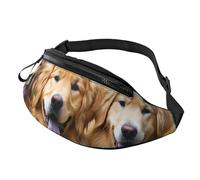 Sac banane avec bandoulière réglable pour homme et femme - Pour voyage, randonnée, course à pied, Golden Retriever Dogs Chiots, Taille unique