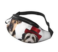 Sac banane avec bandoulière réglable pour homme et femme - Pour voyage, randonnée, course à pied, Jolis chiens., Taille unique